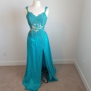 Turquiose Blue Jovani Pageant / Prom Dress